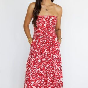 Khush “Keani Hawaii” Strapless Floral Dress